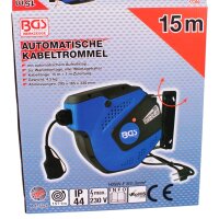 BGS Automatische Kabeltrommel, 15 m