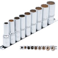 BGS Steckschlüssel-Einsatz-Set, tief, 12-kant, 12.5...