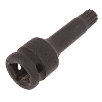 BGS Kraft-Bit-Einsatz | Länge 75 mm | Antrieb Innenvierkant 12,5 mm (1/2") | Innenvielzahn (für XZN) M12