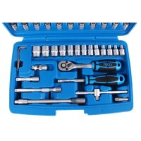 BGS Steckschlüsselsatz, DIN-Norm, 6.3 mm 1/4", 46-tlg.