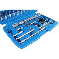 BGS Steckschlüsselsatz, DIN-Norm, 6.3 mm 1/4", 46-tlg.