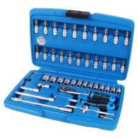 BGS Steckschlüsselsatz, DIN-Norm, 6.3 mm 1/4", 46-tlg.
