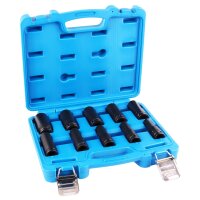 BGS Kraft-Steckschlüssel-Einsatz-Satz Sechskant, tief | Antrieb Innenvierkant 12,5mm (1/2") | SW 10-24mm | 10-tlg: