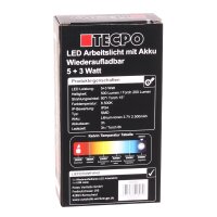 TECPO LED Akku Handlampe 500 Lumen + USB Kabel