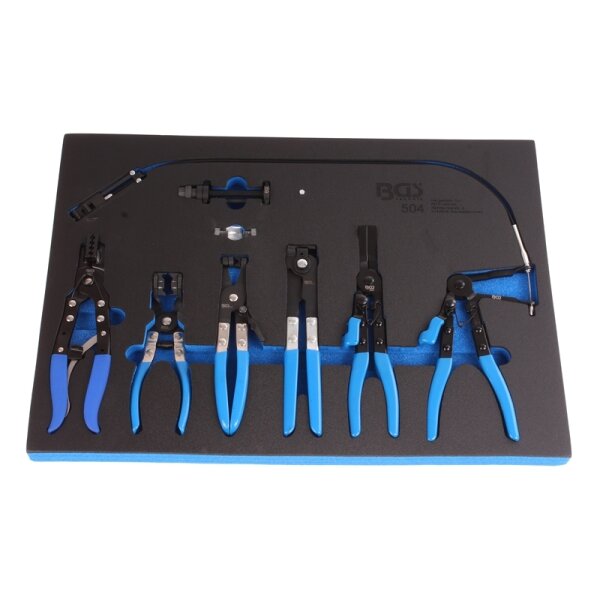 BGS Schlauchklemmenzangen-Set in Werkstattwageneinlage, 8-tlg.