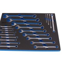 BGS Werkstattwageneinlage: Maulringschlüssel und E-Profil-Schlüssel, 22-tlg.