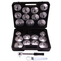 BGS Ölfilterschlüssel-Satz | Aluminium-Druckguss | Antrieb Innenvierkant 12,5mm (1/2") | 23-tlg.