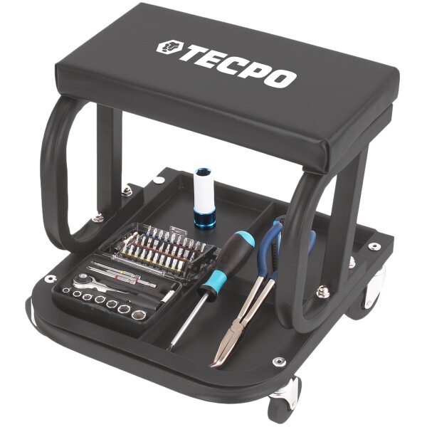 TECPO Werkstatt-Rollsitz mit Ablage KFZ Rollhocker