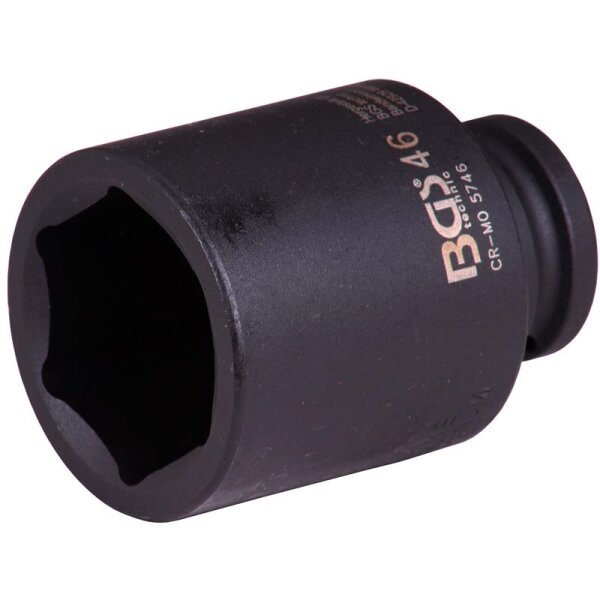 BGS Kraft-Steckschlüssel-Einsatz Sechskant, tief | Antrieb Innenvierkant 20 mm (3/4") | SW 46 mm