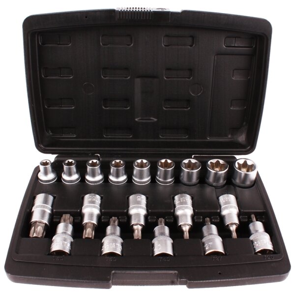 BGS DIY T-Profil-Bit-Einsatz- & E-Profil-Steckschlüssel-Set, 12,5 (1/2), 19-tlg.