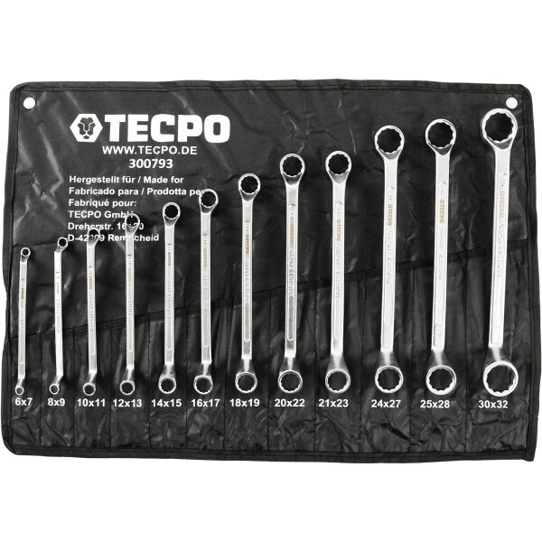 TECPO Doppel-Ringschlüssel-Satz SW 6-32mm, 12-tlg.