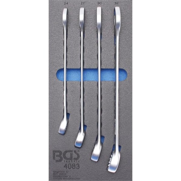 BGS 1/3 Werkstattwageneinlage: Maul-Ringschlüssel, 24-32 mm, 4-tlg.