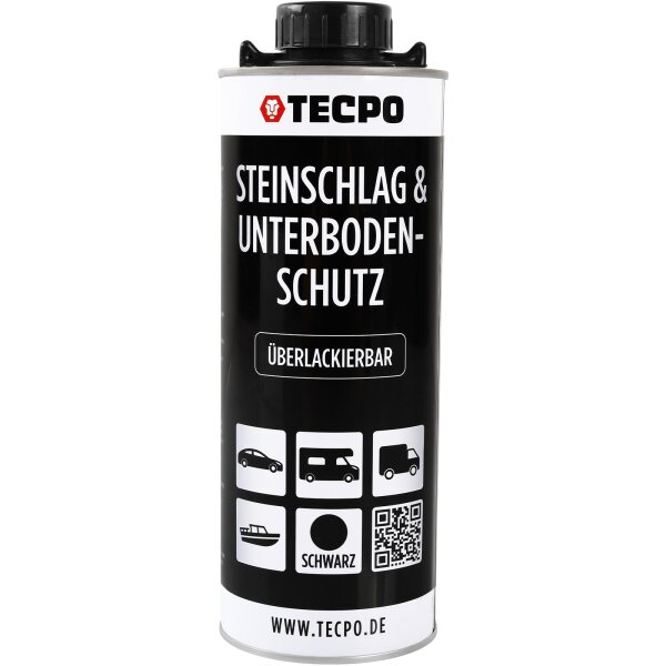 TECPO Steinschlag & Unterbodenschutz Überlackierbar Schwarz, 1000 ml
