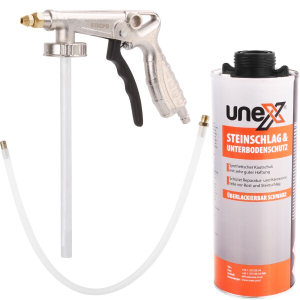 TECPO Druckluftpistole + 1L Unterbodenschutz