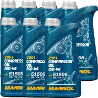 7x MANNOL Kompressor Oil ISO 46, 1L