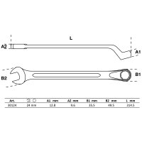 BGS Maulringschlüssel Ringseite gekröpft 24 mm