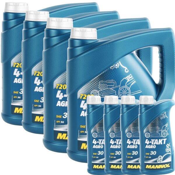 MANNOL 4-TAKT AGRO SAE 30, 4x 4L + 4x 1 L