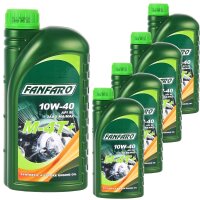 5x FANFARO M-4T+ Motorradöl, 1L