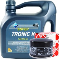 FEBI BILSTEIN Ölfilter + ARAL Super Tronic K Motoröl 5W-30, 4 Liter