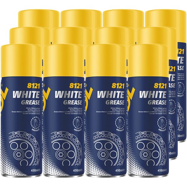 12x MANNOL 8121 White Grease Schmierung, 450 ml
