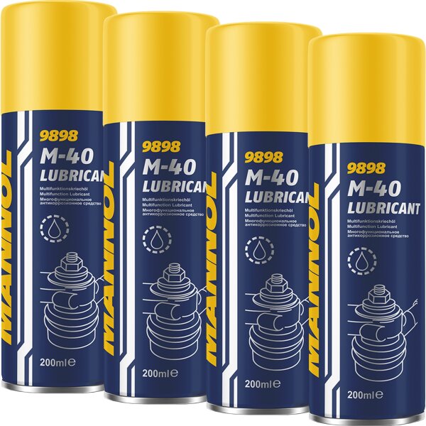 4x MANNOL M-40 Lubricant Reinigung & Wartung, 200 ml