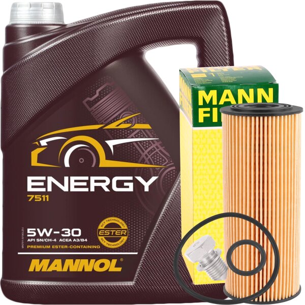 FEBI BILSTEIN Ölfilter + Schraube + MANNOL Energy 5W-30, 1x5 Liter