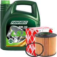 FEBI BILSTEIN Ölfilter + FANFARO LSX 5W-30 LL, 5 Liter