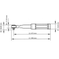 TECPO Drehmomentschlüssel 1/2", 20-200 Nm + Kraft-Schoneinsatz-Satz SW 17mm 19mm 21mm