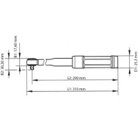 TECPO Drehmomentschlüssel 3/8" 10 - 60 Nm + BGS Zündkerzen-Gelenkeinsatz 14 mm