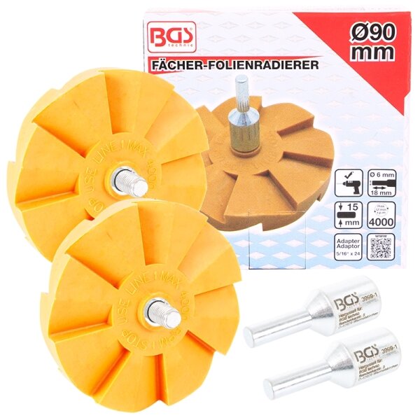 2x BGS Fächer-Folienradierer | Ø 90 mm