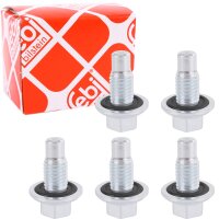 5x FEBI Verschlußschraube, Ölwanne,...