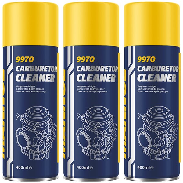 3x MANNOL Vergaser Reiniger Drosselkappenreiniger, 400 ml