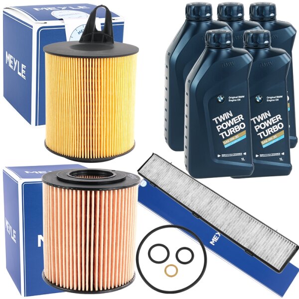 MEYLE Inspektionspaket Filter Set + BMW 0W30 Öl, 5L