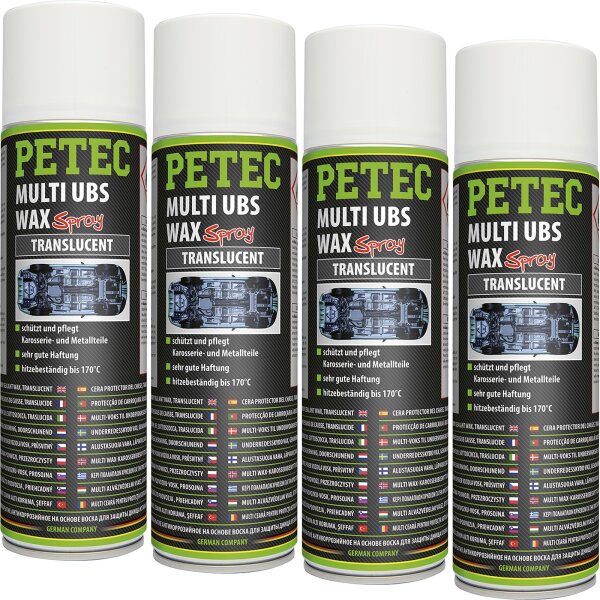 4x PETEC Multi UBS Wax translucent, 500 ml
