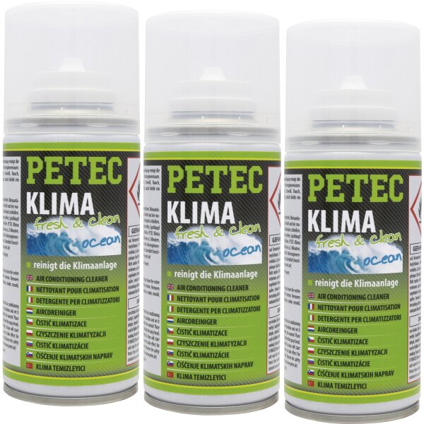 3x PETEC Klima Fresh & Clean Ocean, 75 ml