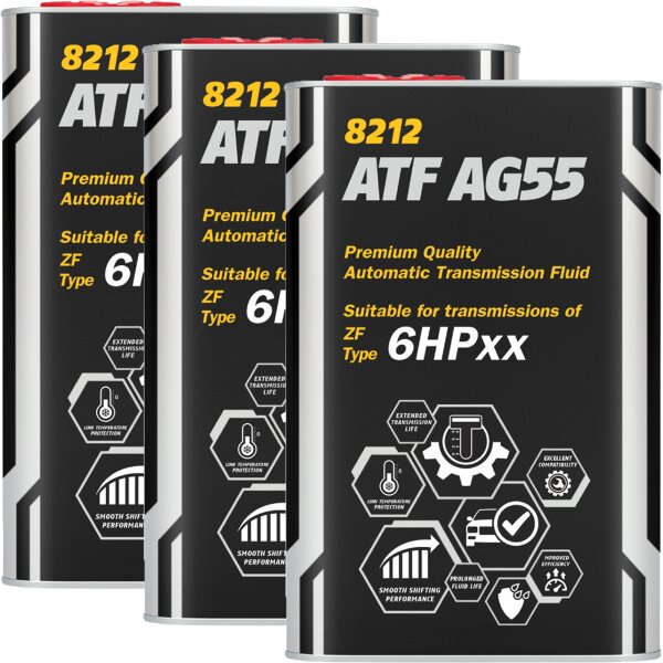 3x MANNOL ATF AG55 Automatik Getriebeöl, 1L
