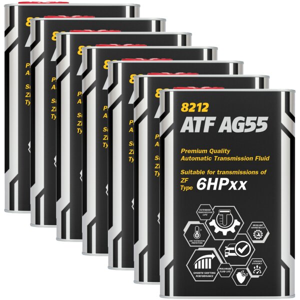 7x MANNOL ATF AG55 Automatik Getriebeöl, 1L