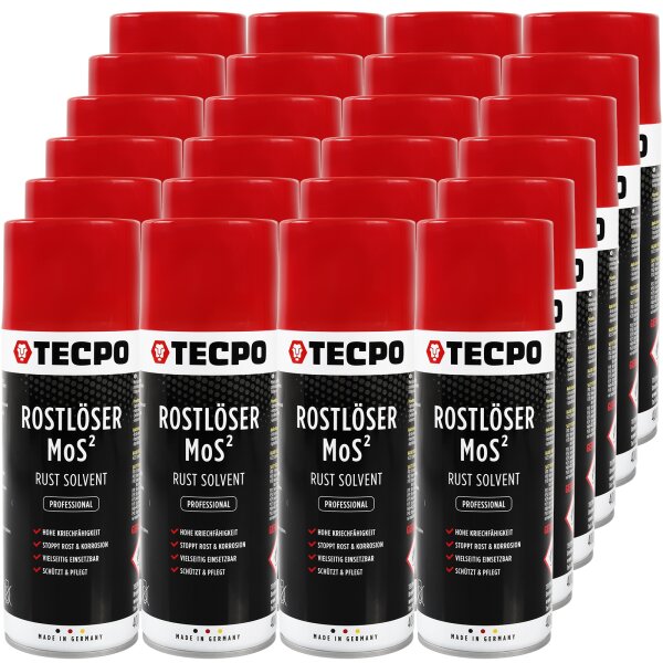 24x TECPO Rostlöser MoS² Rostschutz Kriechöl Korrosionsschutz Multifunktionsöl 400ml