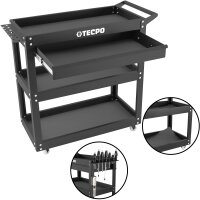 TECPO Werkstattwagen Transportwagen mit Schublade und Rollsitz Werkstatthocker