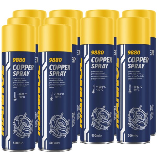 10x MANNOL Kupferpaste Spray, 500 ml