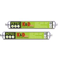 TECPO Kartuschenpresse + 2x 600 ml PETEC K&D Karosserie Klebe-& Dichtmasse, Weiß