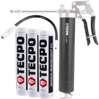 TECPO Einhand-Fettpresse + 3x Universal Mehrzweckfett...