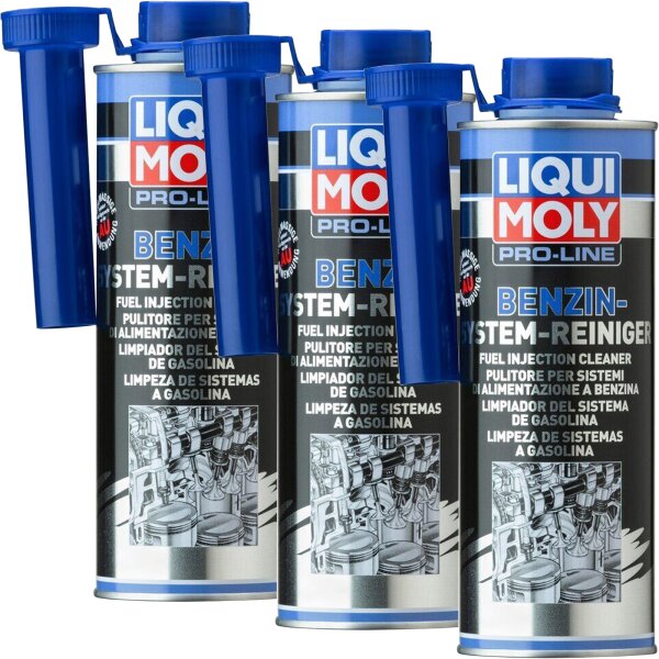 3x LIQUI MOLY Pro-Line Benzin-System-Reiniger, 500 ml