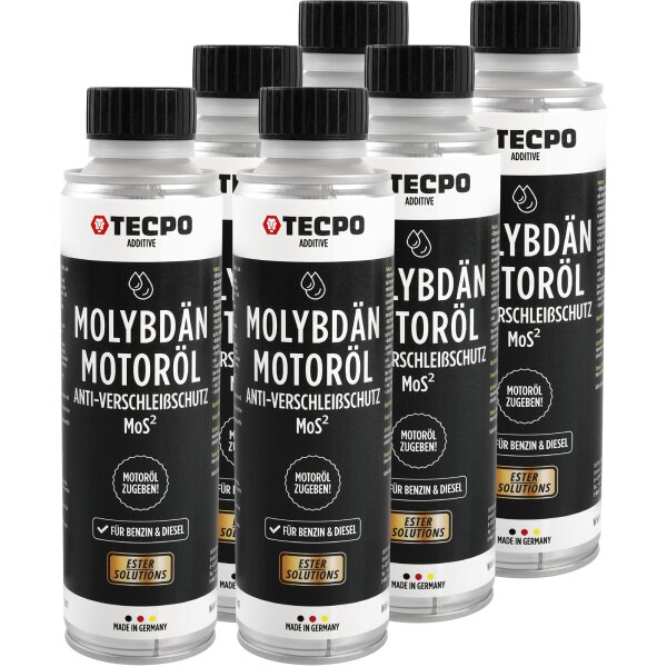 TECPO Anti-Reibung-Verschleißschutz ESTER Molybdän Additiv für Motoröl und Getriebeöl 6x300 ml
