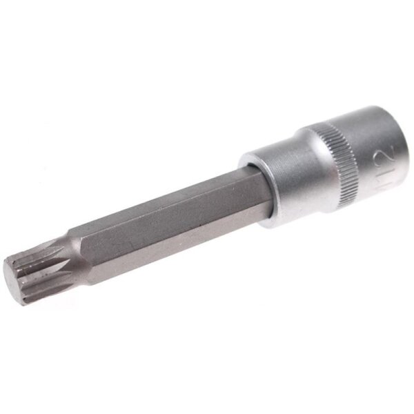 BGS Bit-Einsatz | Länge 100 mm | Antrieb Innenvierkant 12,5 mm (1/2") | Innenvielzahn (für XZN) M12