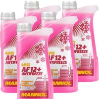 5x MANNOL Longlife Kühlerfrostschutz AF12+, 1 Liter