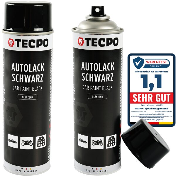 2x 500 ml TECPO Autolack schwarz glänzend