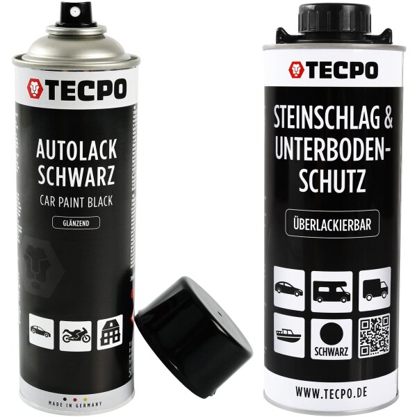 TECPO Autolack schwarz glänzend 500 ml
