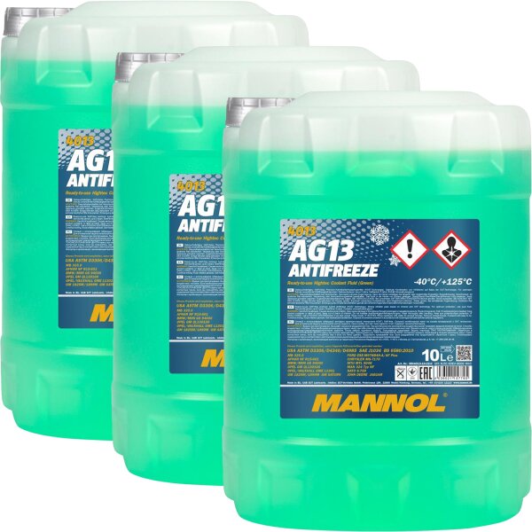 MANNOL Antifreeze AG13 - 40°C, 3x 10 Liter, Grün