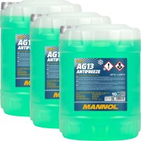 MANNOL Antifreeze AG13 - 40°C, 3x 10 Liter, Grün
